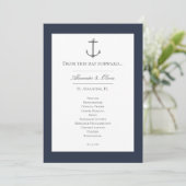 Einfache Nautic Anchor-Hochzeit | Marineblau Programm (Stehend Vorderseite)