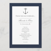 Einfache Nautic Anchor-Hochzeit | Marineblau Programm (Vorderseite)