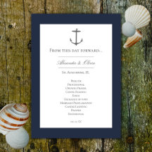Einfache Nautic Anchor-Hochzeit | Marineblau