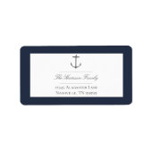 Einfache Nautic Anchor-Hochzeit | Navy Blue Adress Adressaufkleber (Vorne)