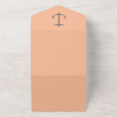 Einfache Nautic Anchor-Hochzeit | Peach All In One Einladung (Außenbereich)
