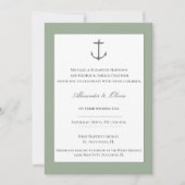 Einfache Nautic Anchor-Hochzeit | Sage Green Einladung (Vorderseite)