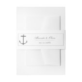 Einfache Nautic Anchor-Hochzeit | weiß Einladungsbanderole (Vorderseite Beispiel)