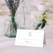 Einfache Nautic Anchor-Hochzeit | weiß Platzkarte