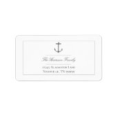Einfache Nautic Anchor-Hochzeit | White Address Adressaufkleber (Vorne)