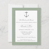 Einfache Nautic Anchor Probe Dinner Sage Green Einladung (Vorderseite)