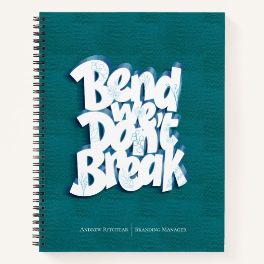 Einfache Navy Blue Bend wir brechen nicht Motivati Notizblock (Vorderseite)