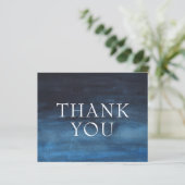 Einfache Navy Blue Budget Geschäft Danke Karte (Stehend Vorderseite)
