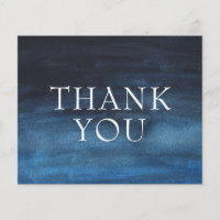 Einfache Navy Blue Budget Geschäft Danke Karte