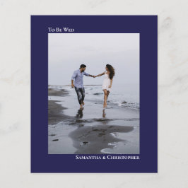 Einfache Navy Blue BUDGET Hochzeit Foto Einladung