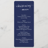 Einfache Navy Blue Christening Menu Cards Menükarte (Vorderseite)