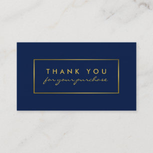 Einfache Navy Blue & Gold Foil Effekt Vielen Dank Visitenkarte