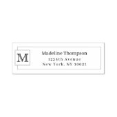 Einfache Navy Blue Initial Monogram Name Border Permastempel (Design)
