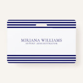 Einfache Navy-Blue-Linien Ausweis (Vorderseite)