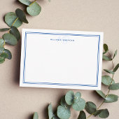 Einfache Navy Blue Minimalistisch Monogram Two Bor Mitteilungskarte