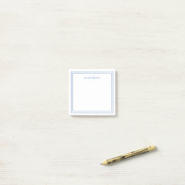 Einfache Navy Blue Minimalistisch Monogram Two Bor Post-it Klebezettel