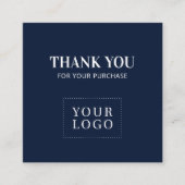 Einfache Navy Blue Modern Vielen Dank Geschäftskar Quadratische Visitenkarte (Vorderseite)