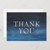 Einfache Navy Blue Moderne Geschäfte Dankeskarte (Vorne/Hinten)