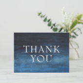 Einfache Navy Blue Moderne Geschäfte Dankeskarte (Stehend Vorderseite)