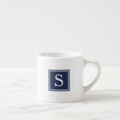Einfache Navy Blue Monogram Espressotasse (Rechts)
