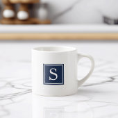 Einfache Navy Blue Monogram Espressotasse