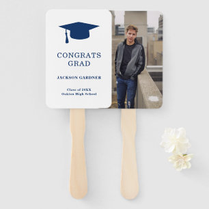 Einfache Navy Blue Mortar Board Moderner Abschluss Fächer