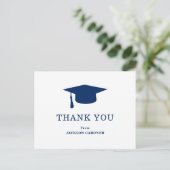 Einfache Navy Blue Mortar Board Moderner Abschluss Postkarte (Stehend Vorderseite)
