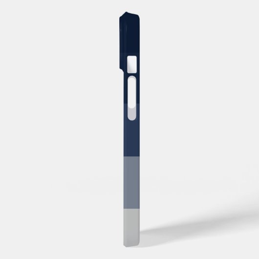 Einfache Navy Blue Ombre Gray Classic Monogram Case-Mate iPhone Hülle (Rückseite / Links)