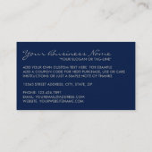 Einfache Navy Blue & Silver Foil Effekt Vielen Dan Visitenkarte (Rückseite)