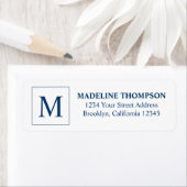 Einfache Navy Blue Square Border Monogram (Insitu)