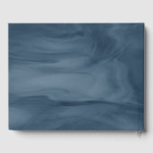 Einfache Navy Blue Subtle Marble Moderne Monogram Gästebuch (Rückseite)