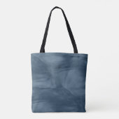 Einfache Navy Blue Subtle Marble Moderne Monogram Tasche (Rückseite)