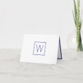Einfache Navy Blue und White Monogram (Vorderseite)