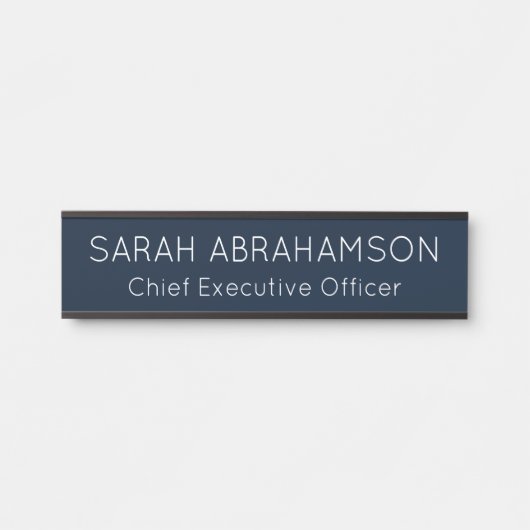 Einfache Navy Blue und White Name Plate - Türschil Türschild (Vorderseite )