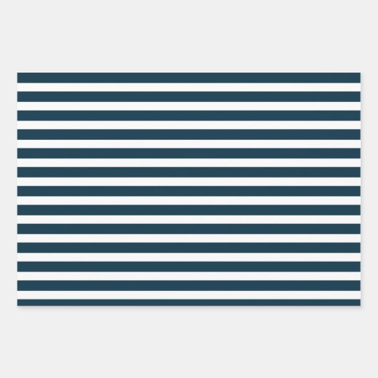 Einfache Navy Blue Weihnachtsbaumen gemischt Geschenkpapier Set (Vorderseite 3)