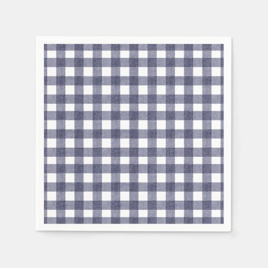 Einfache navy Gingham Serviette (Vorderseite)