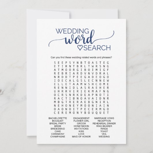 Einfache Navy-Kalligraphie sagte er, sie sagte Gam Karte (Rückseite)