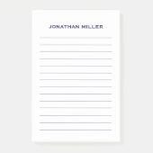 Einfache Navy Linde Personalisiert 4x6 Post-it Klebezettel (Vorderseite)