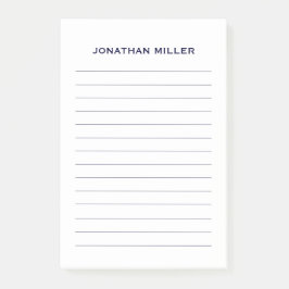 Einfache Navy Linde Personalisiert 4x6 Post-it Klebezettel