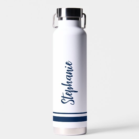 Einfache Navy Streifen White Wedwater Flasche (Vorne)