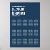 Einfache Navy-Typografie-Hochzeitstabelle Poster (Vorne)