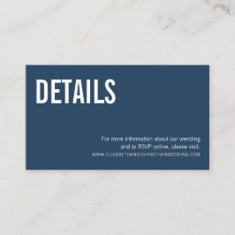 Einfache Navy-Typografie-Website Begleitkarte