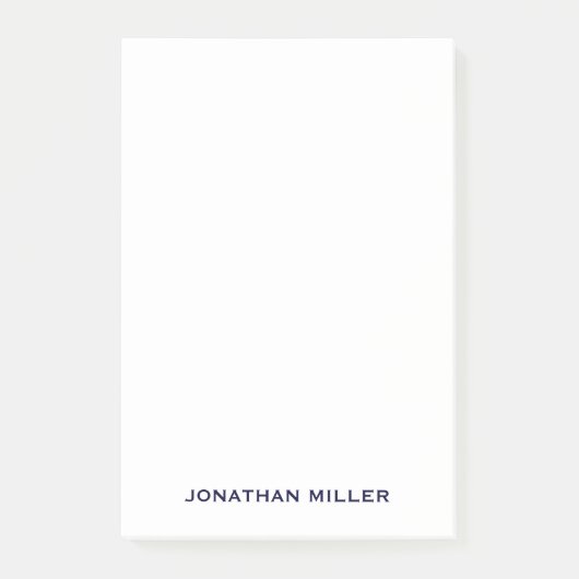 Einfache Navy Typografischer Name Post-it Klebezettel (Vorderseite)