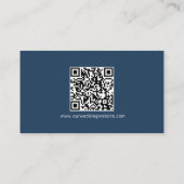 Einfache Navy Typografy Wedding Registry QR Code Begleitkarte (Rückseite)