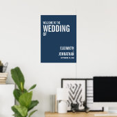Einfache Navy Typografy Wedding Welcome Sign Poster (Heimbüro)