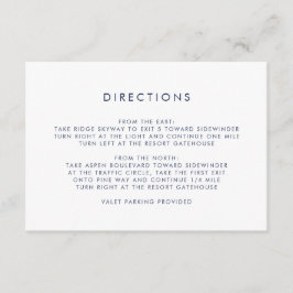 Einfache Navy und Weiß-Richtung Begleitkarte