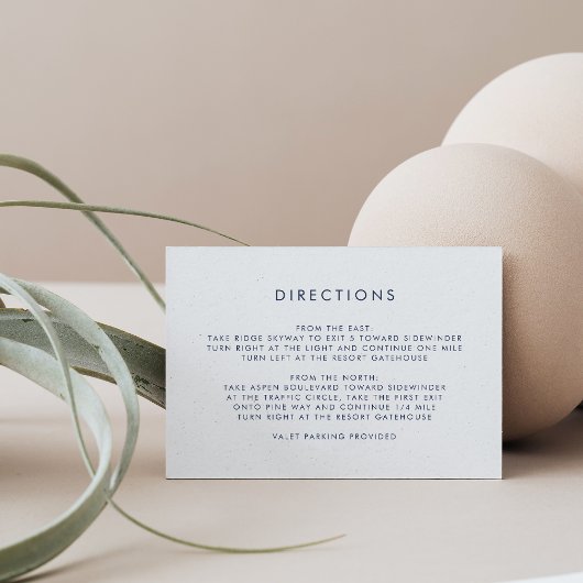 Einfache Navy und Weiß-Richtung Begleitkarte