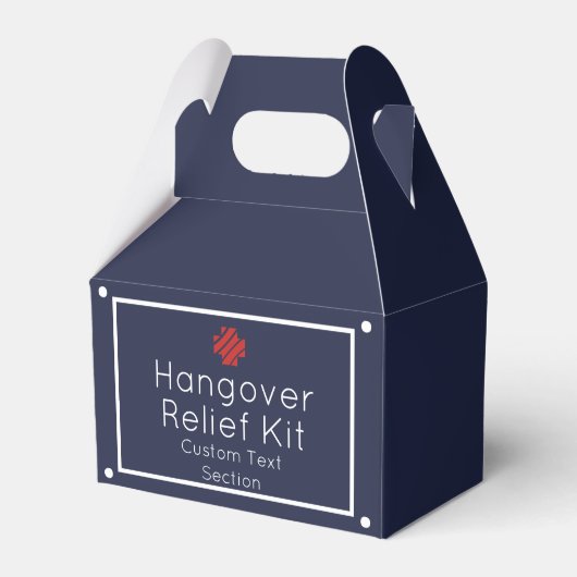 Einfache Navy und White Hangover Relief Kit Geschenkschachtel (Vorderseite)