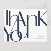 Einfache Navy White Pre-Addressed Vielen Dank Post Postkarte (Vorderseite)