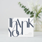 Einfache Navy White Pre-Addressed Vielen Dank Post Postkarte (Stehend Vorderseite)